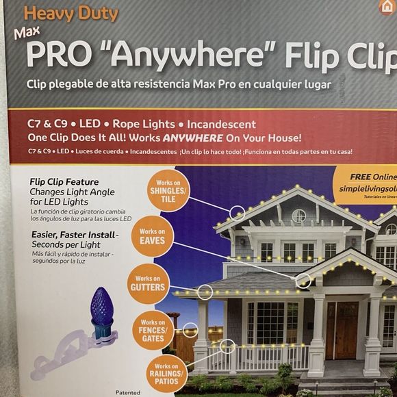 Max Pro "Anywhere" Flip Clips Lights 50 Count Simple Living Solution Heavy Duty - Picture 12 of 12